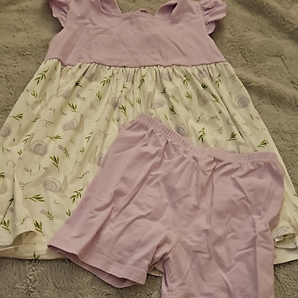 NWOT Lilac Floral Baby Dress Set